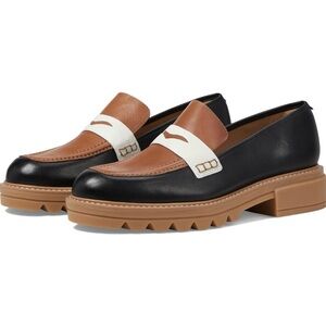 Bernardo Chandler Lug-Sole Loafer Luggage Multi Antique Calf